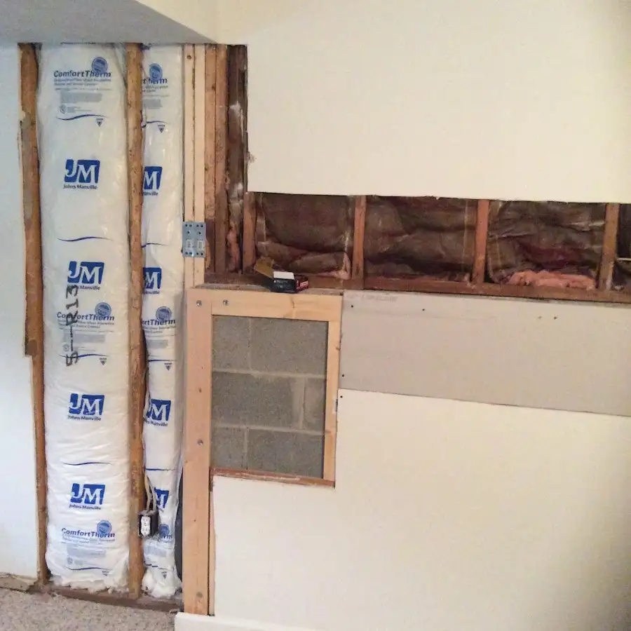 Wall insulation replacement during Basement Flood Cleanup in Kalifornsky